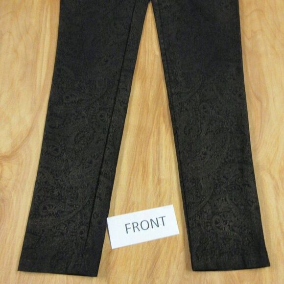 JOSEPH RIBKOFF Black and Gold Paisley Print Pants Waist Size 28 PULL ON Trousers - Picture 4 of 11